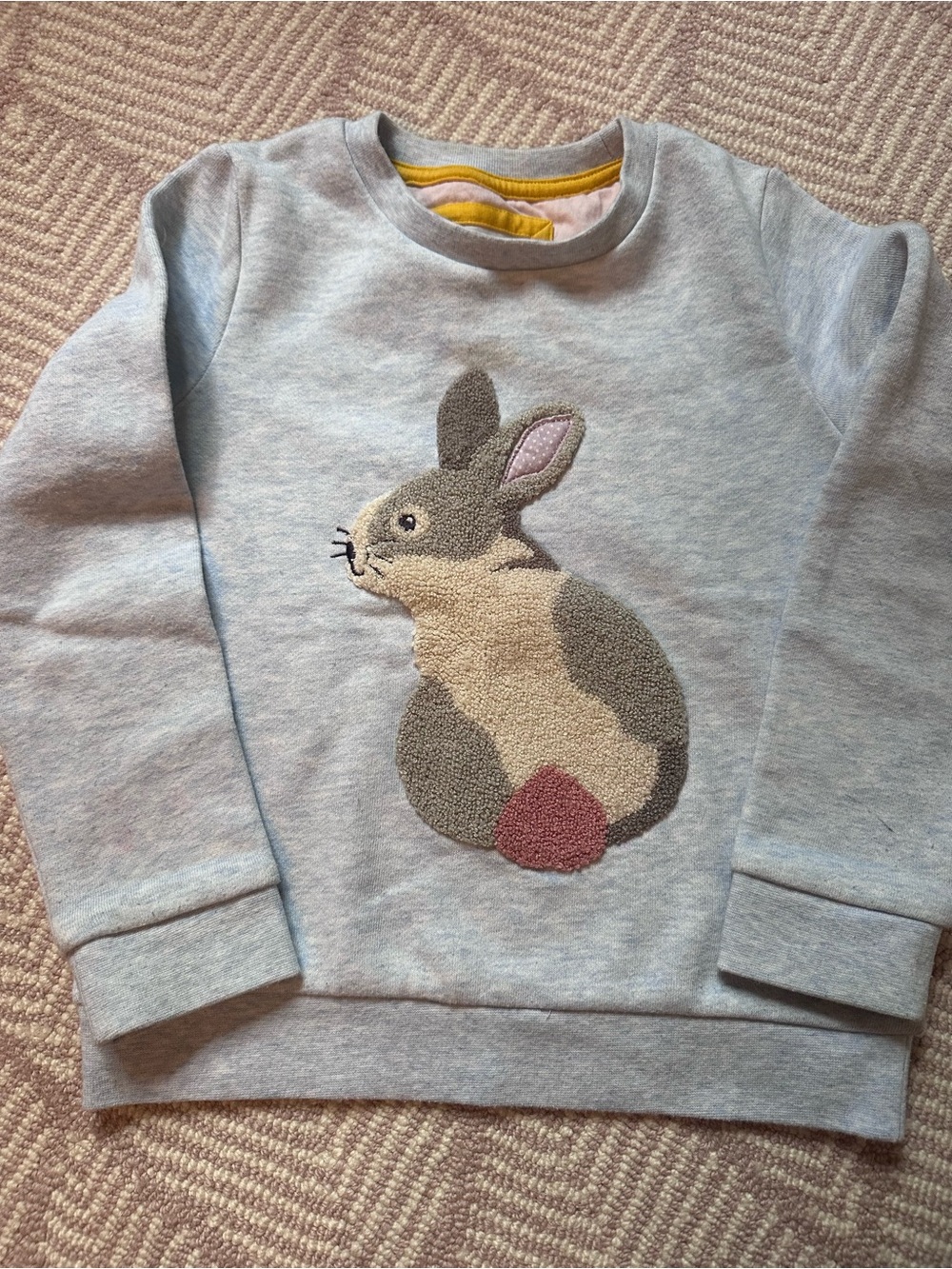 Boden Light Blue Bunny Appliqué Sweatshirt size 5-6
